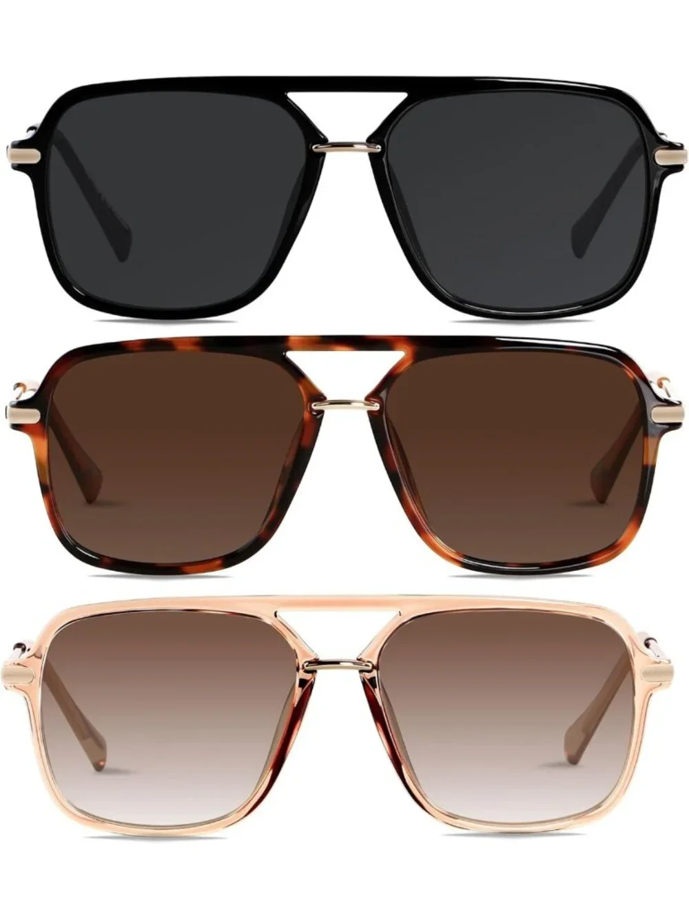 Polarized Retro Aviator Sunglasses for Women & Men | Stylish Square Pilot Shades